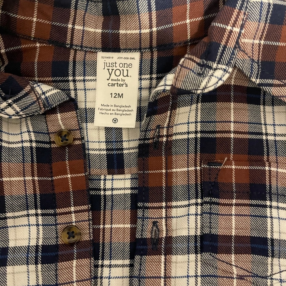 Plaid outfit boys size 12 no